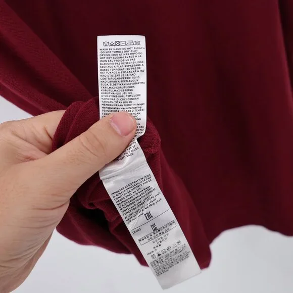 Z ZEGNA Shirt MENS 2XL Polo Maroon Short sleeve Cotton embroidered logo casual - Picture 6 of 10